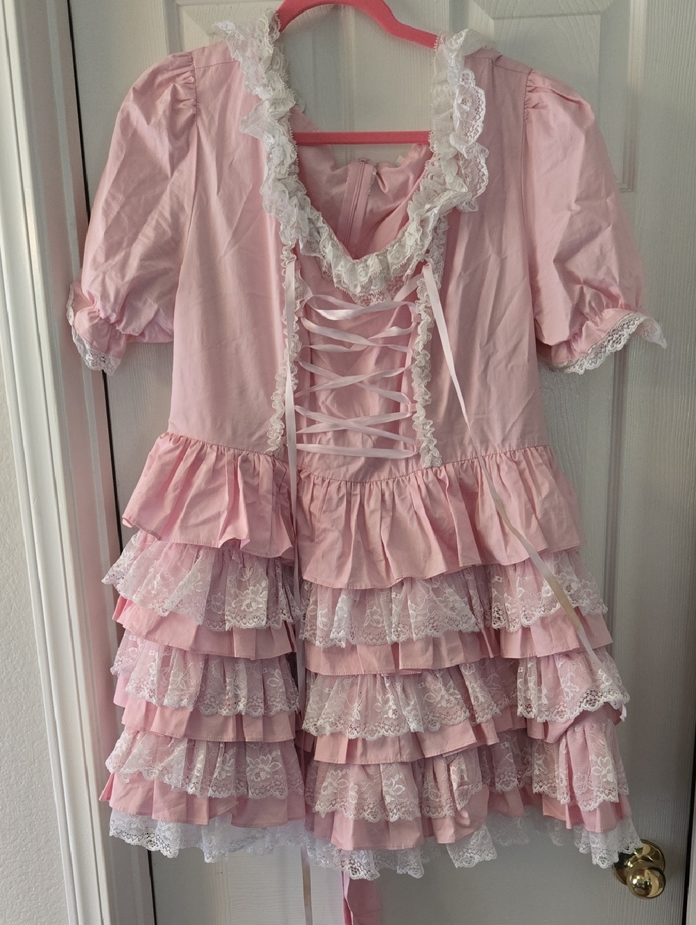 Pink Lace Ruffle Custom Lolita Dress